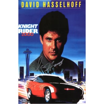 David Hasselhoff Knight Rider Autographed 11" x 14" Movie Poster