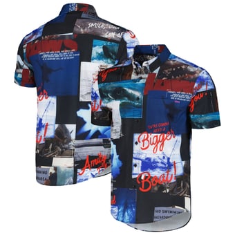 Unisex RSVLTS Black Jaws Beach is Closed Button-Down Shirt