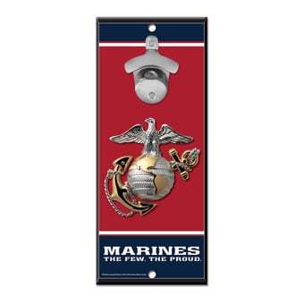 WinCraft  Marines 5" x 12" Bottle Opener Wood Sign