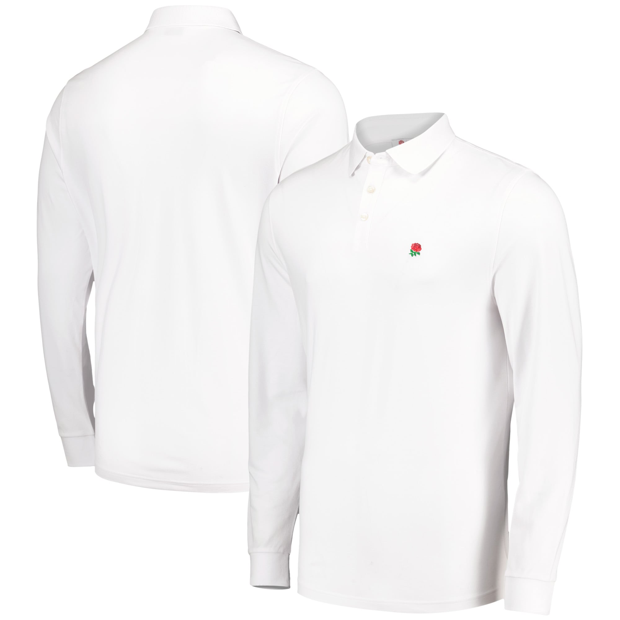 Polo a maniche lunghe in piqué Charles Tyrwhitt Inghilterra Rugby - bianca