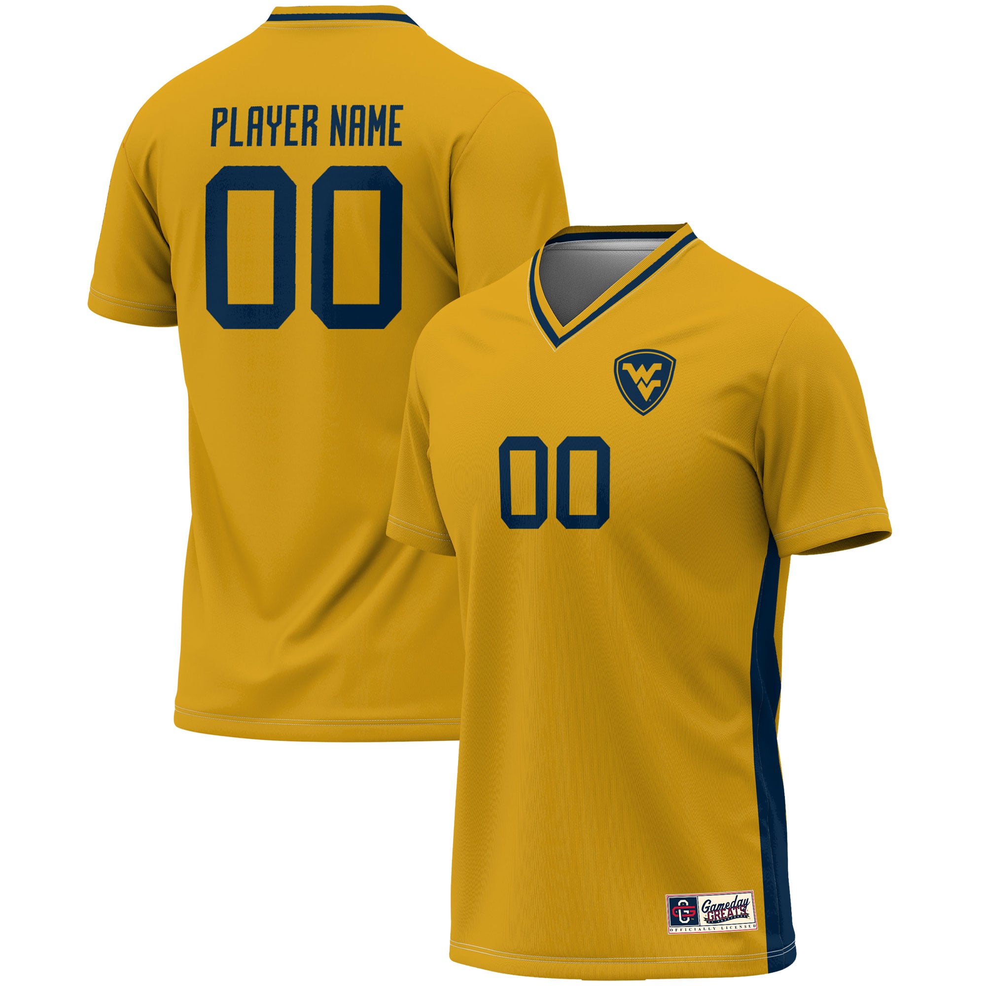 Youth GameDay Greats  Gold West Virginia Mountaineers Pick-A-Player NIL Lightweight Soccer Jersey