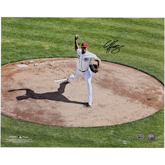 Hunter Greene Cincinnati Reds Autographed 16" x 20" First Pitch Opening Day 2023 Photograph