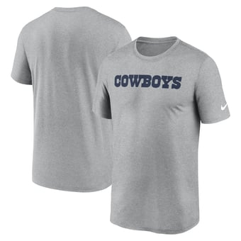 Men's Nike Heather Gray Dallas Cowboys Primetime Legend Wordmark Dri-FIT T-Shirt