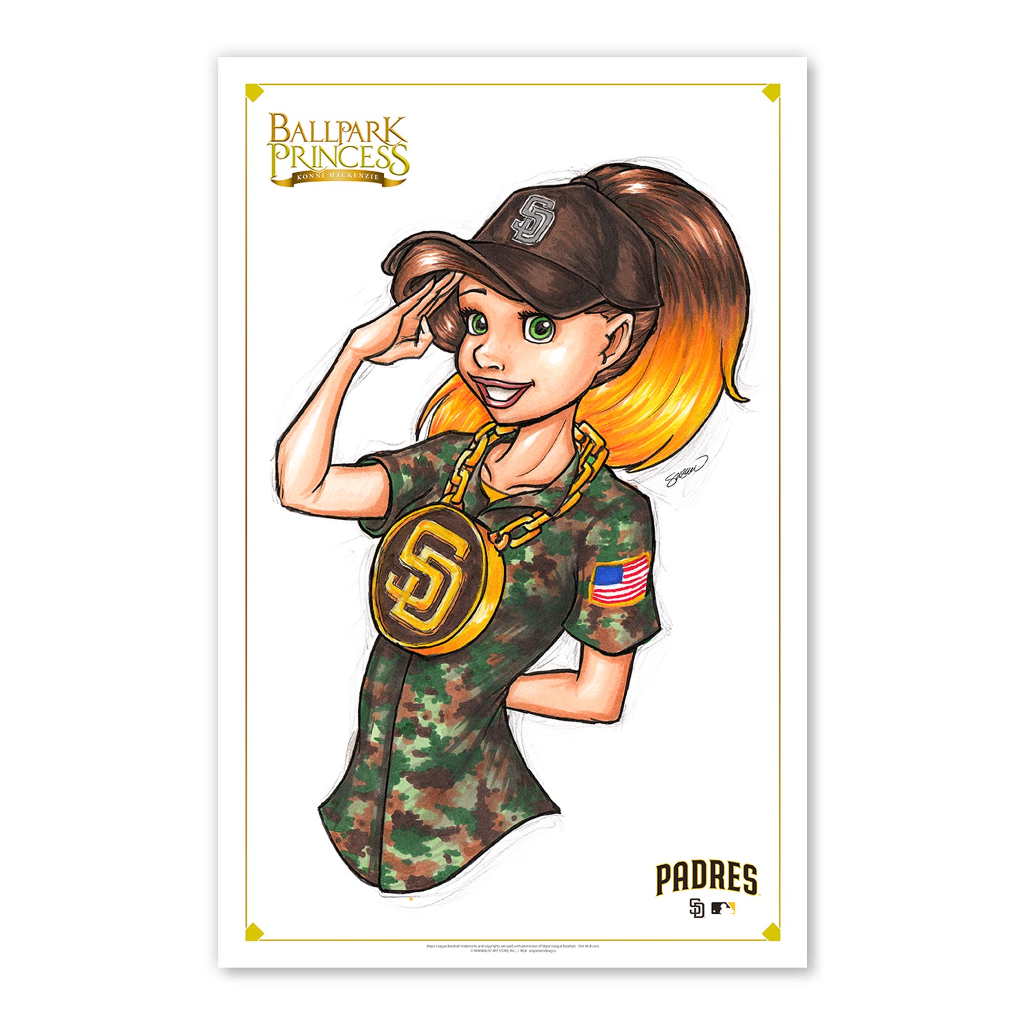 San Diego Padres 11" x 17" Ballpark Princess Poster Print