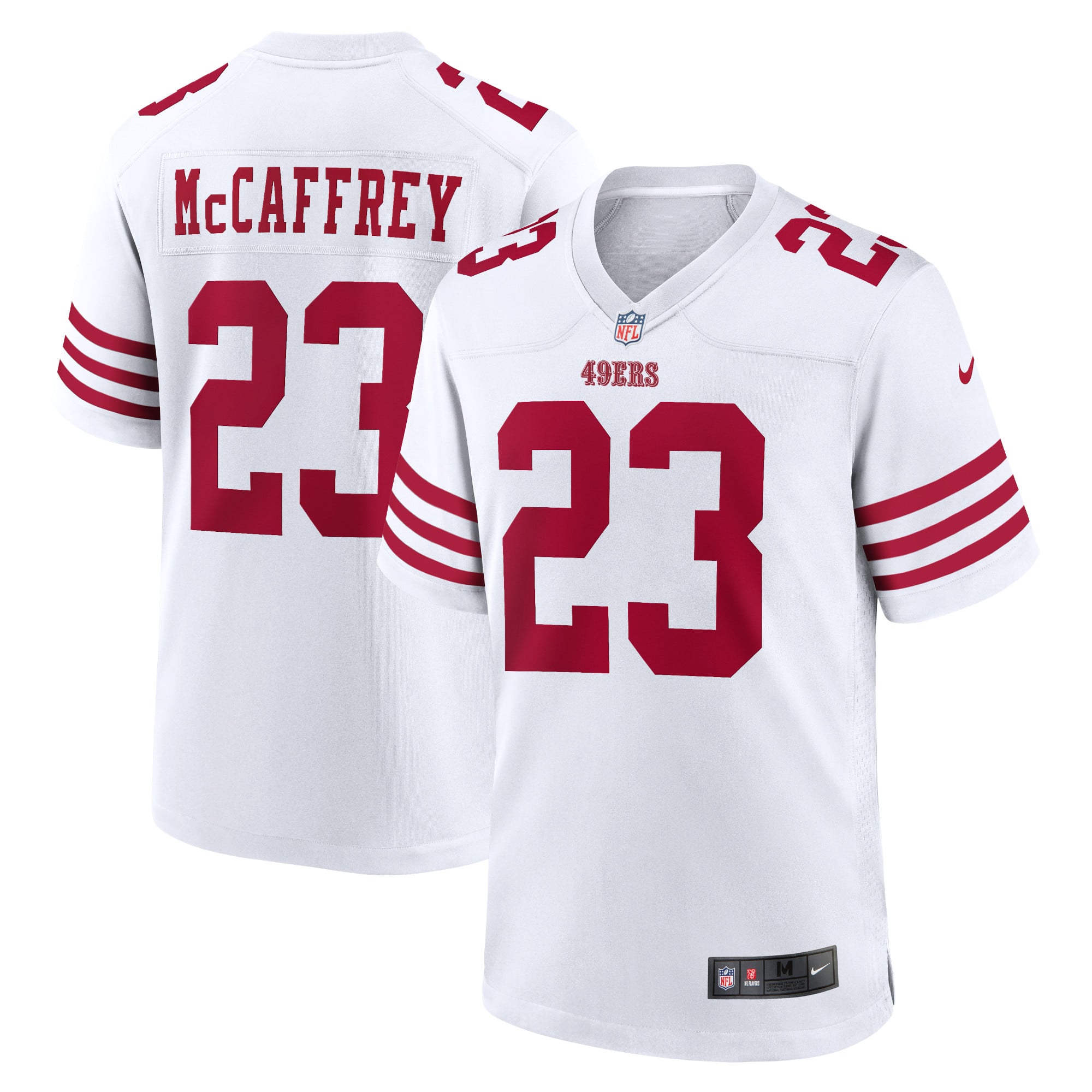 Camiseta Nike Game de la 2ª equipación del San Francisco 49ers - Blanco - Christian McCaffrey - Hombre: retailer-supplied image