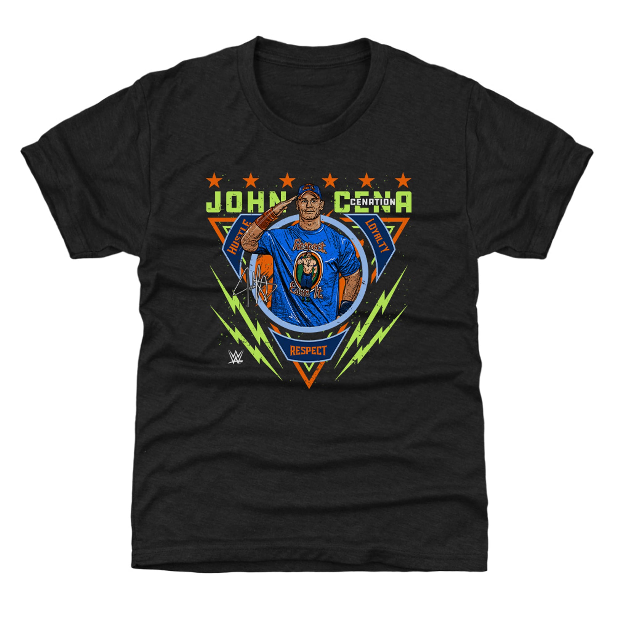 Youth 500 Level  Black John Cena Salute T-Shirt