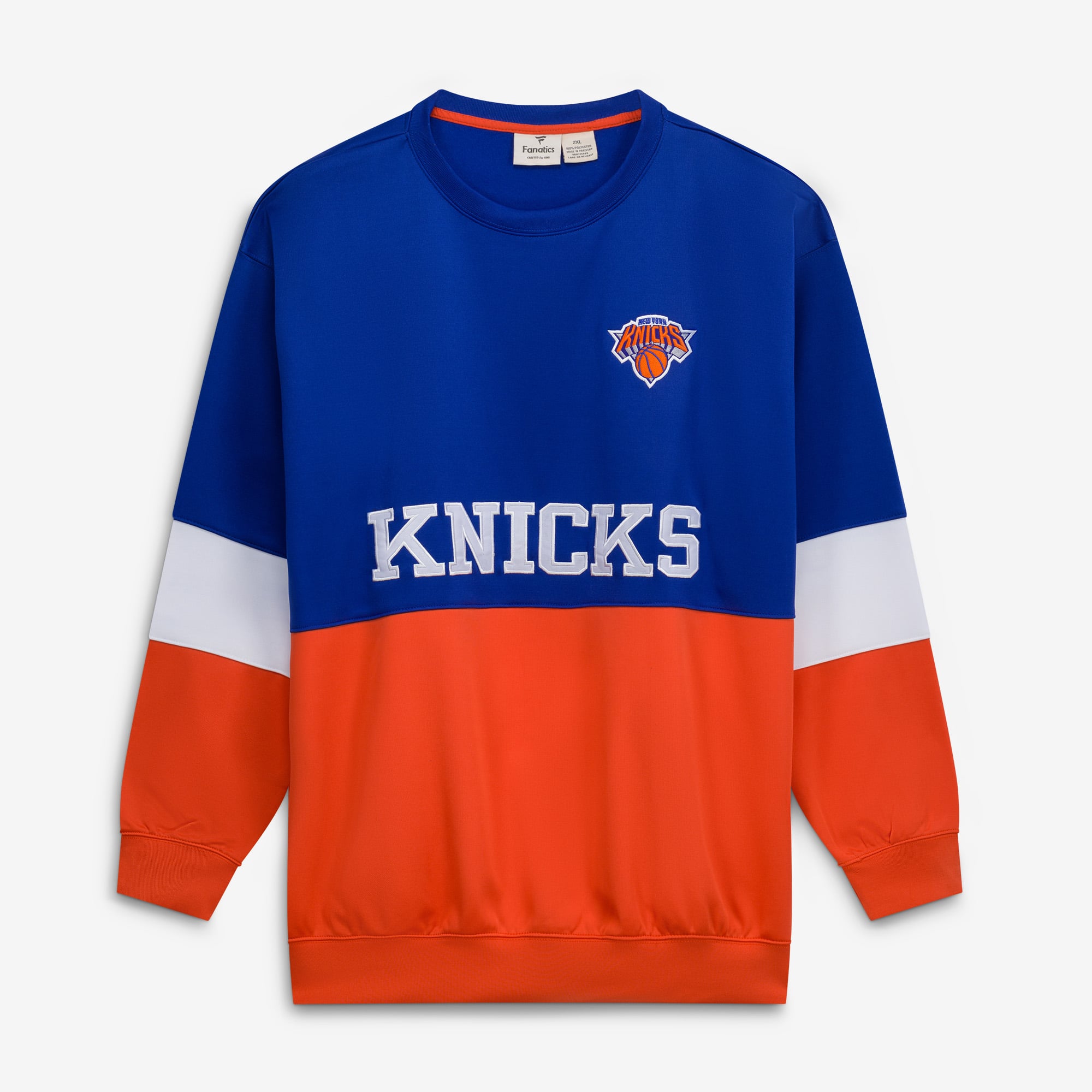 Men's Fanatics Blue/Orange New York Knicks Big & Tall Split Pullover Sweatshirt