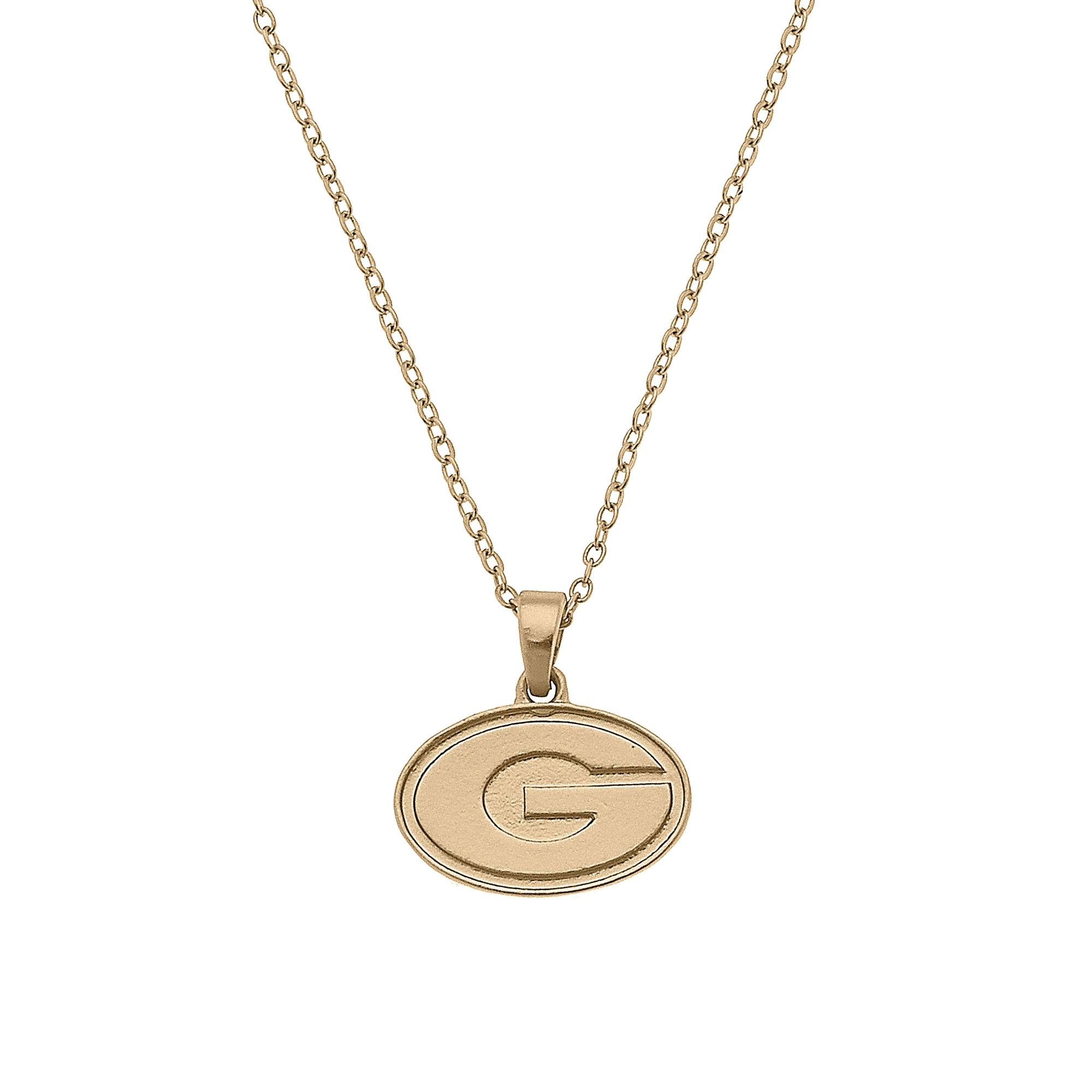 Women's CANVAS Style Georgia Bulldogs Gold Plated Pendant Necklace