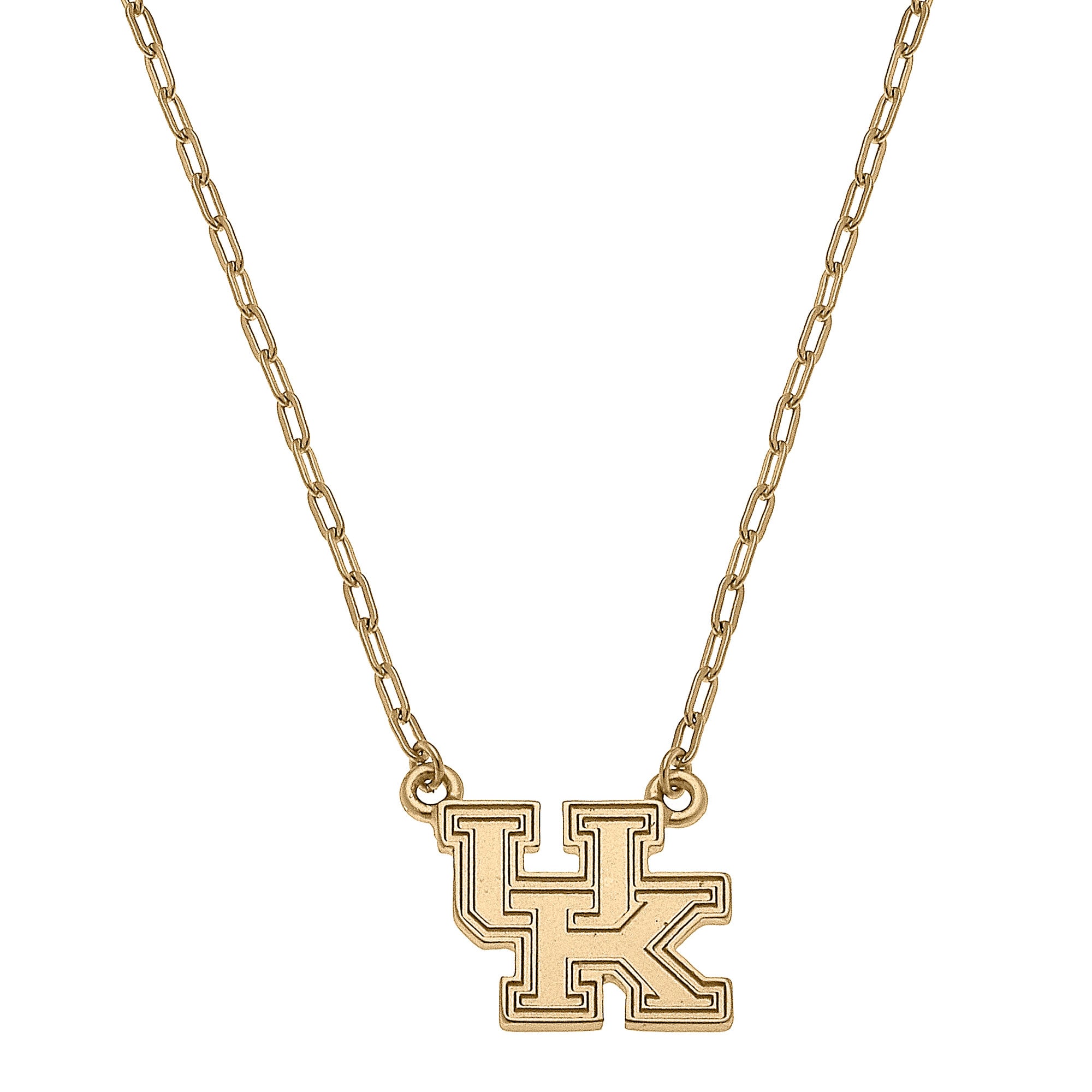 Women's CANVAS Style Kentucky Wildcats Gold Plated Pendant Necklace