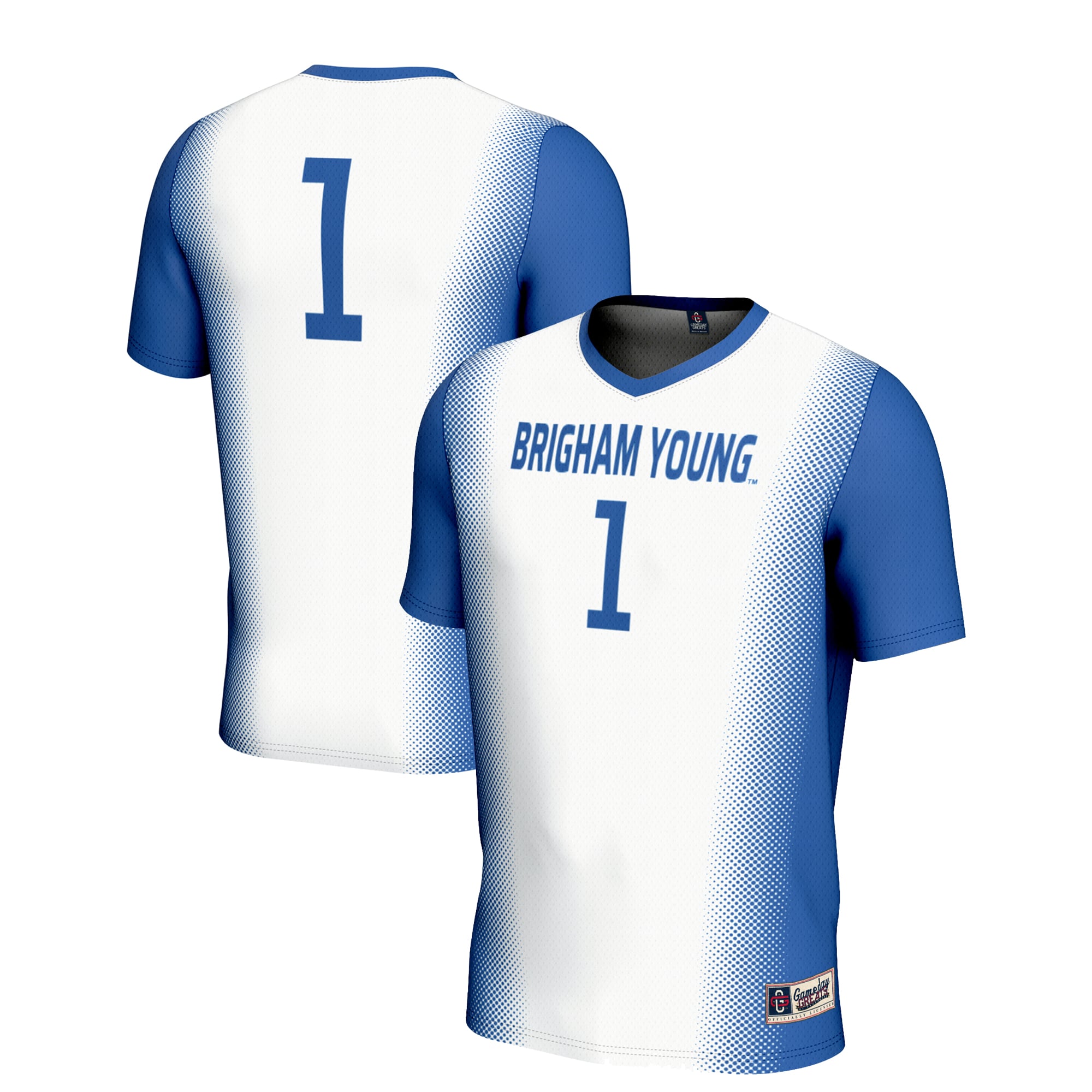 Youth GameDay Greats White #1 BYU Cougars  Lightweight Women's Soccer Jersey