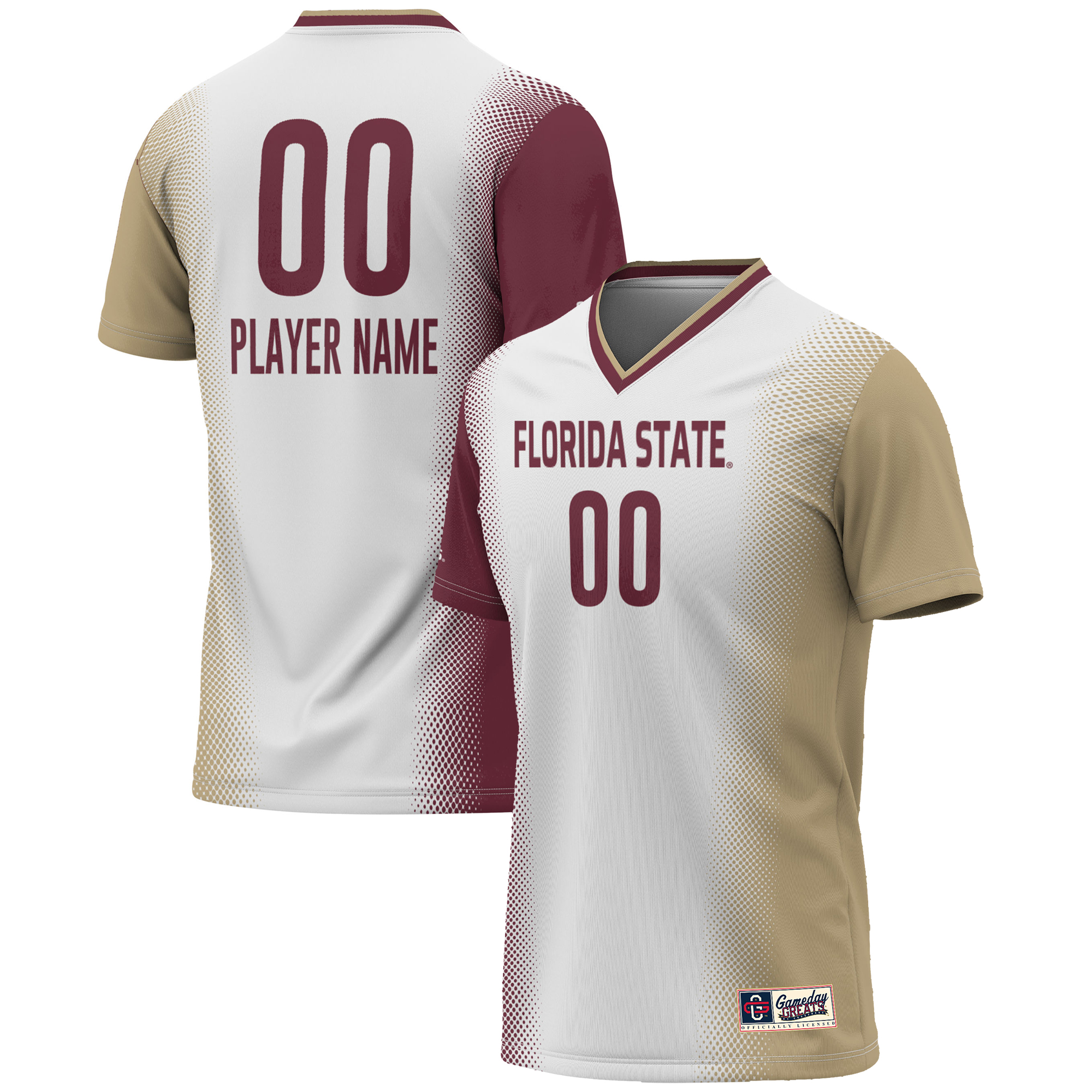 Youth GameDay Greats White Florida State Seminoles NIL Pick-A-Player Lightweight Women’s Soccer Jersey