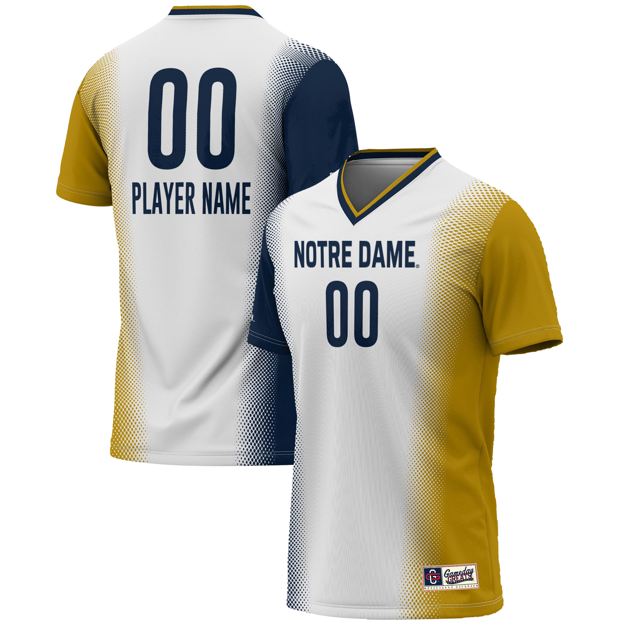 Youth GameDay Greats  White Notre Dame Fighting Irish NIL Pick-A-Player Lightweight Women's Soccer Jersey