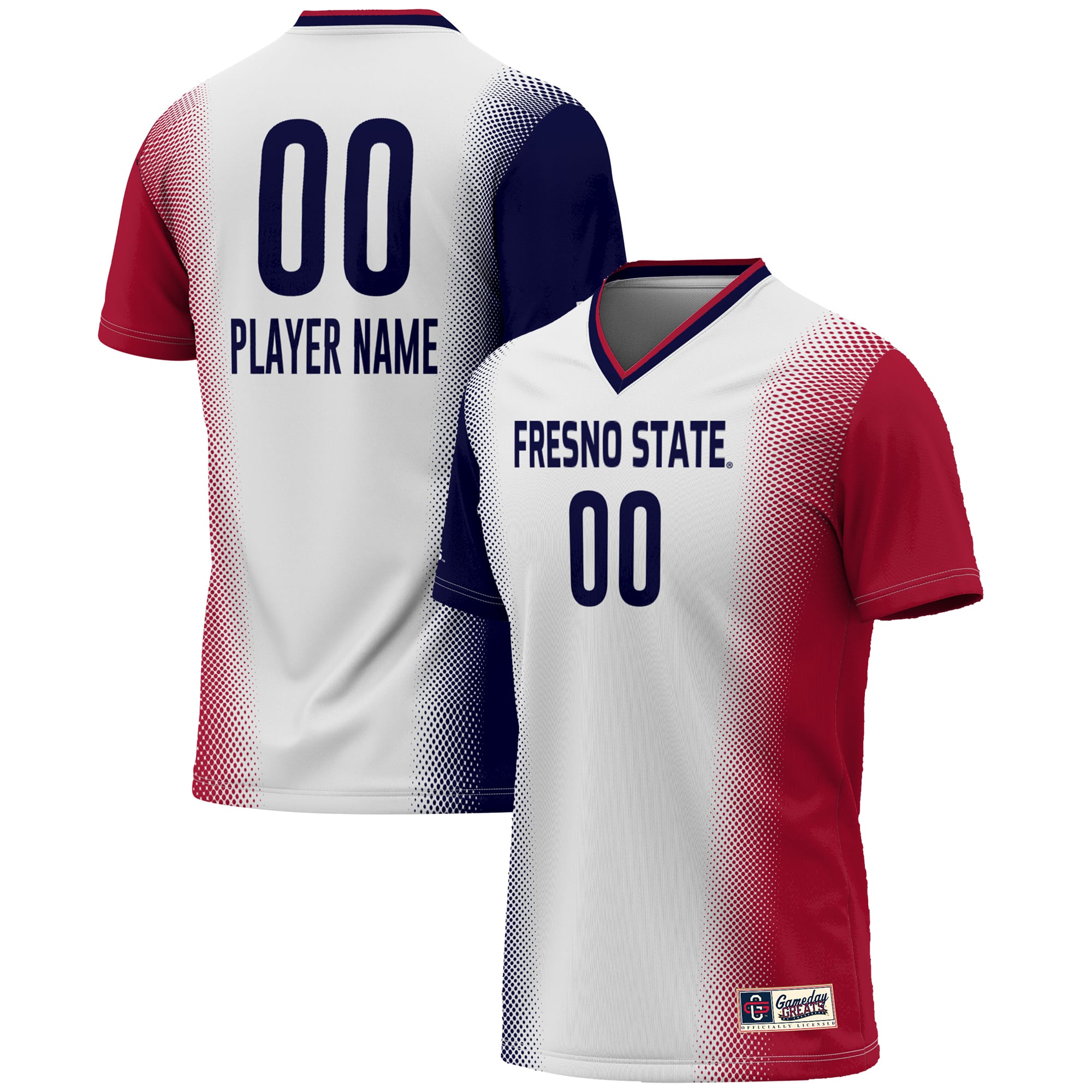 Youth GameDay Greats  White Fresno State Bulldogs NIL Pick-A-Player Lightweight Women's Soccer Jersey
