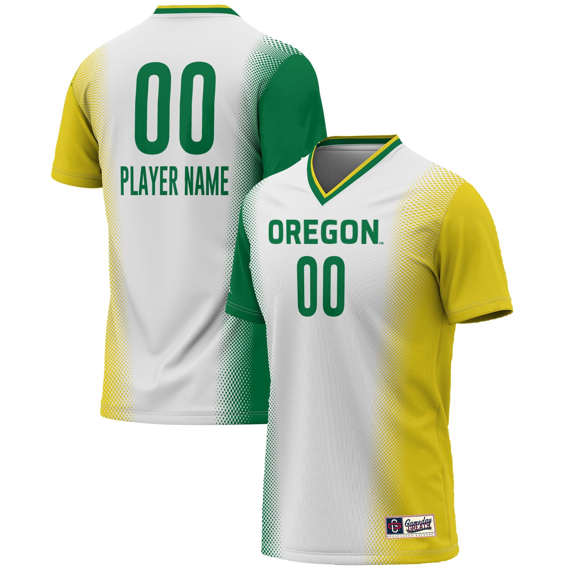 Youth GameDay Greats  White Oregon Ducks NIL Pick-A-Player Lightweight Women's Soccer Jersey