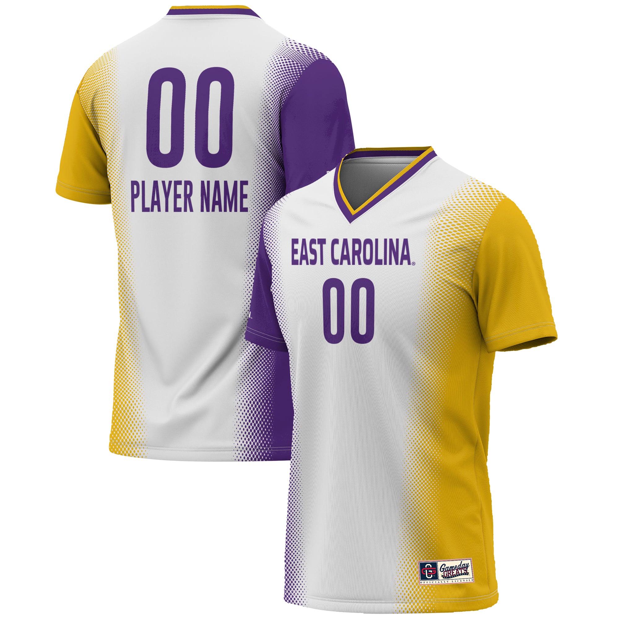 Unisex GameDay Greats  White ECU Pirates NIL Pick-A-Player Lightweight Women's Soccer Jersey