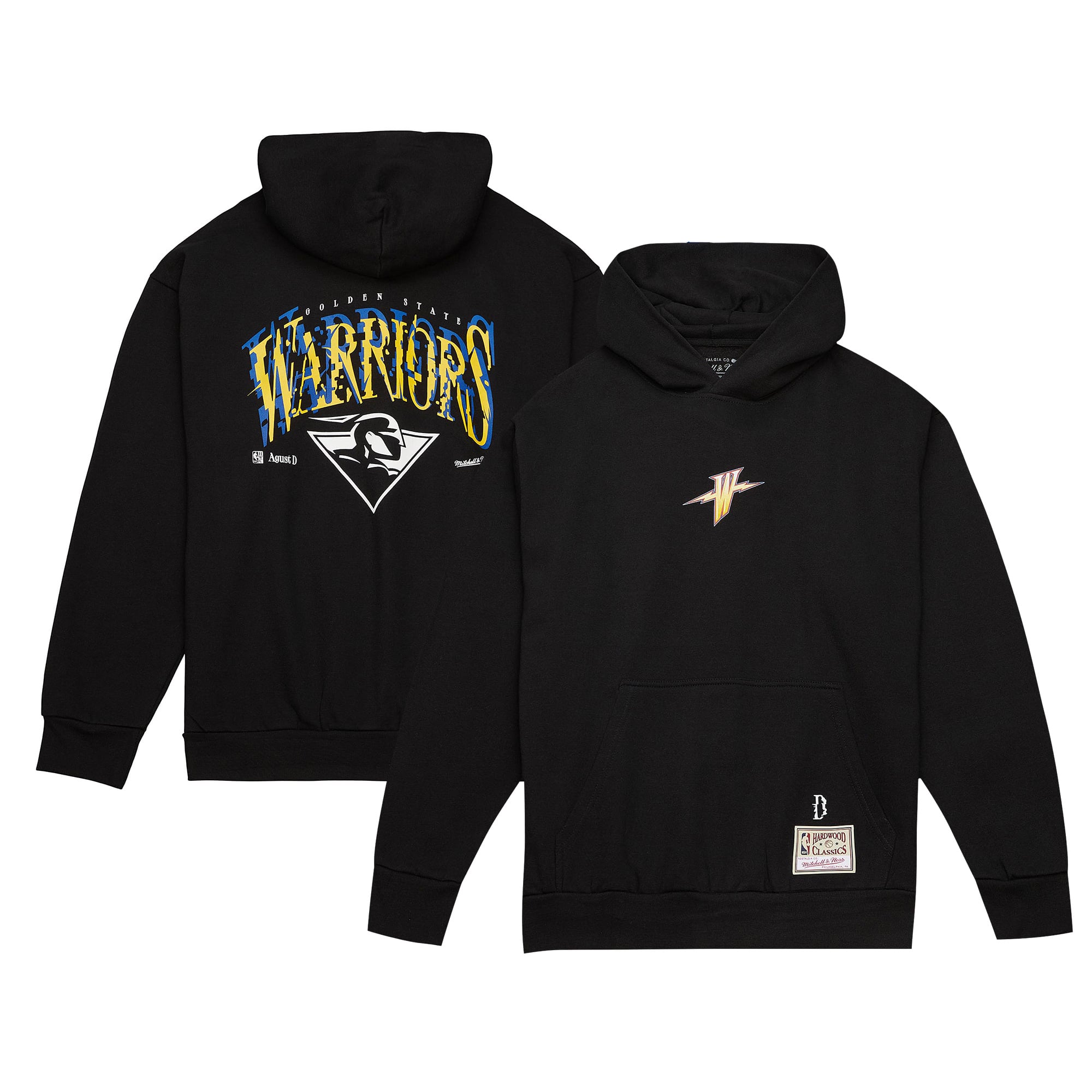 Unisex Black Golden State Warriors SUGA x NBA by Mitchell & Ness Capsule Collection Glitch Pullover Hoodie