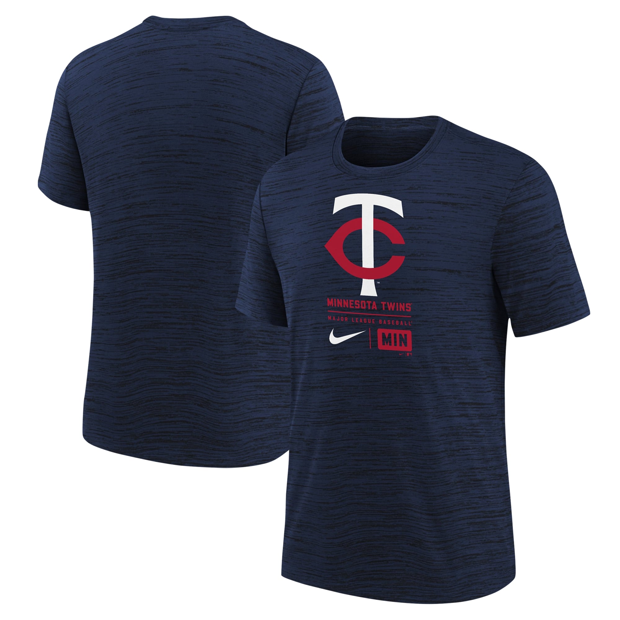 T-shirt Minnesota Twins Velocity con logo grande - Blu scuro - Ragazzo