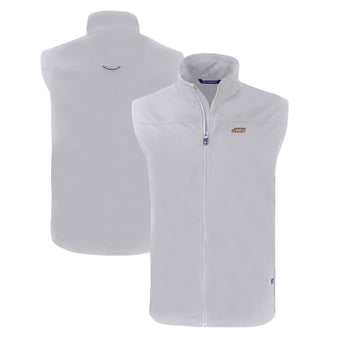 Men's Cutter & Buck Gray James Madison Dukes Charter Eco Recycled Full-Zip Vest