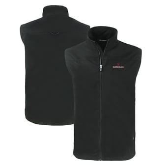 Men's Cutter & Buck  Black Santa Clara Broncos Charter Eco Recycled Full-Zip Vest