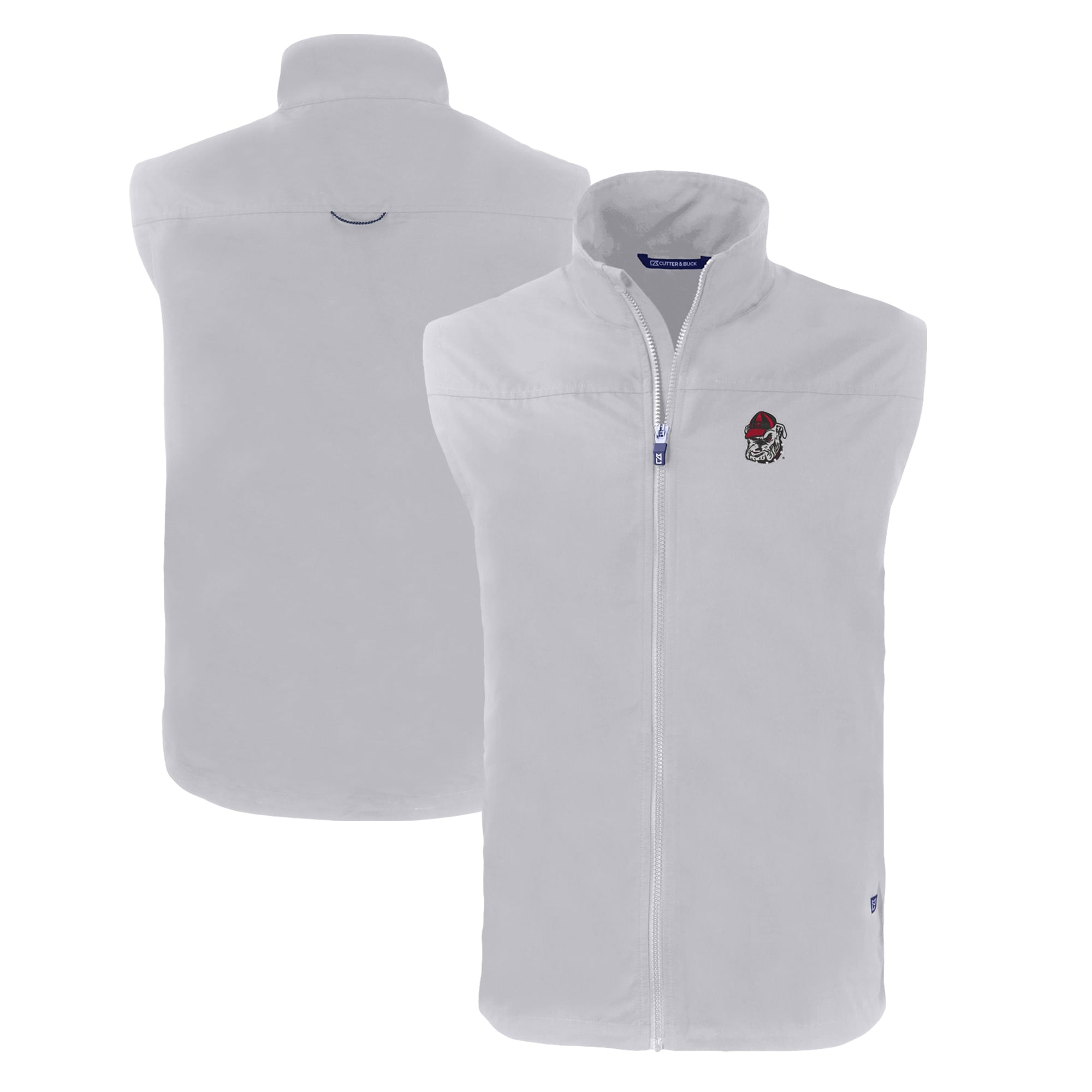 Men's Cutter & Buck  Gray Georgia Bulldogs Charter Eco Recycled Full-Zip Vest
