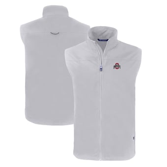 Men's Cutter & Buck Gray Ohio State Buckeyes Charter Eco Recycled Full-Zip Vest