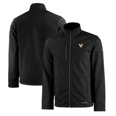 Men's Cutter & Buck  Black Vanderbilt Commodores Evoke Eco Softshell Recycled Full-Zip Jacket