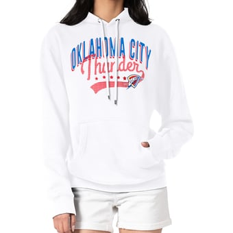 Women's G-III 4Her by Carl Banks  White Oklahoma City Thunder Filigree Logo Pullover Hoodie