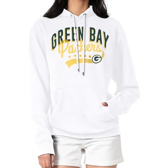 Women's G-III 4Her by Carl Banks  White Green Bay Packers Filigree Logo Pullover Hoodie