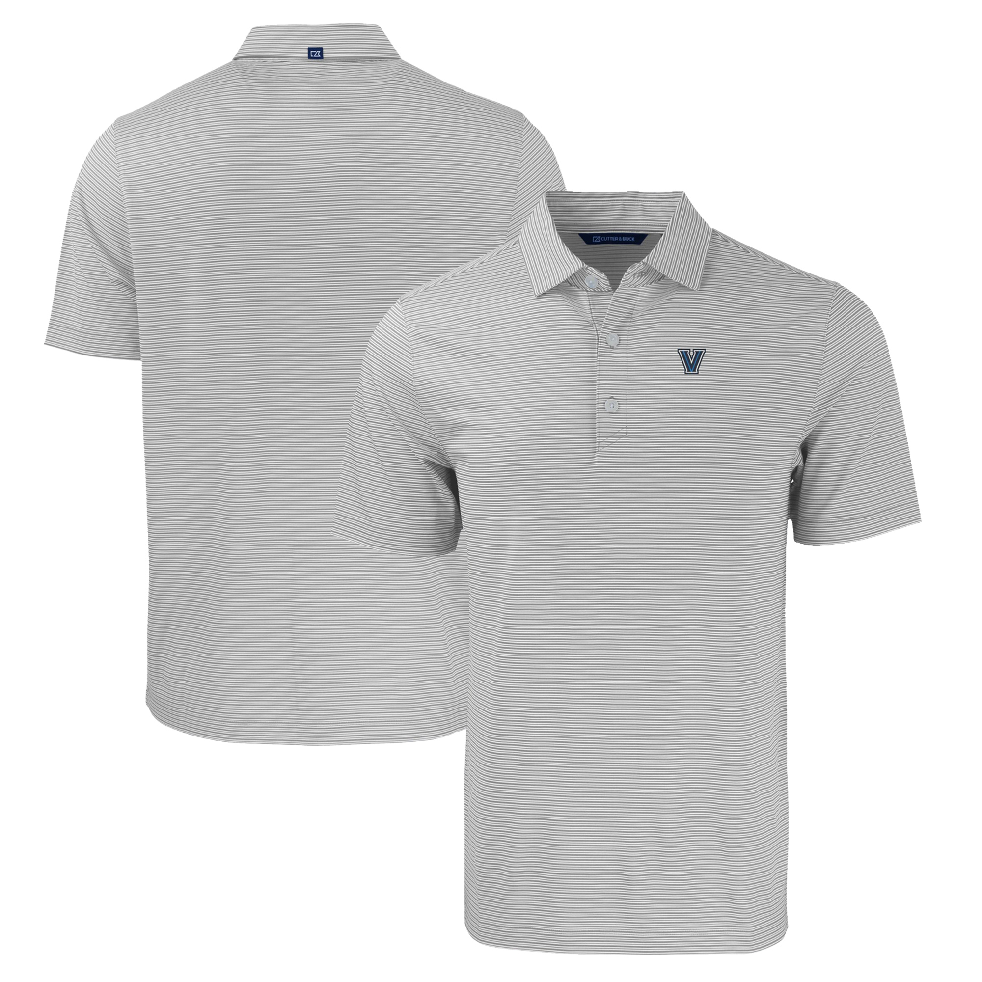 Men’s Cutter & Buck Gray/White Villanova Wildcats Forge Eco Double Stripe Stretch Recycled Polo Men’s Cutter & Buck Gray/White Villanova Wildcats Forge Eco Double Stripe Stretch Recycled Polo