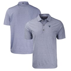 Men's Cutter & Buck  Heather Navy Villanova Wildcats Forge Eco Heathered Stripe Stretch Recycled Polo