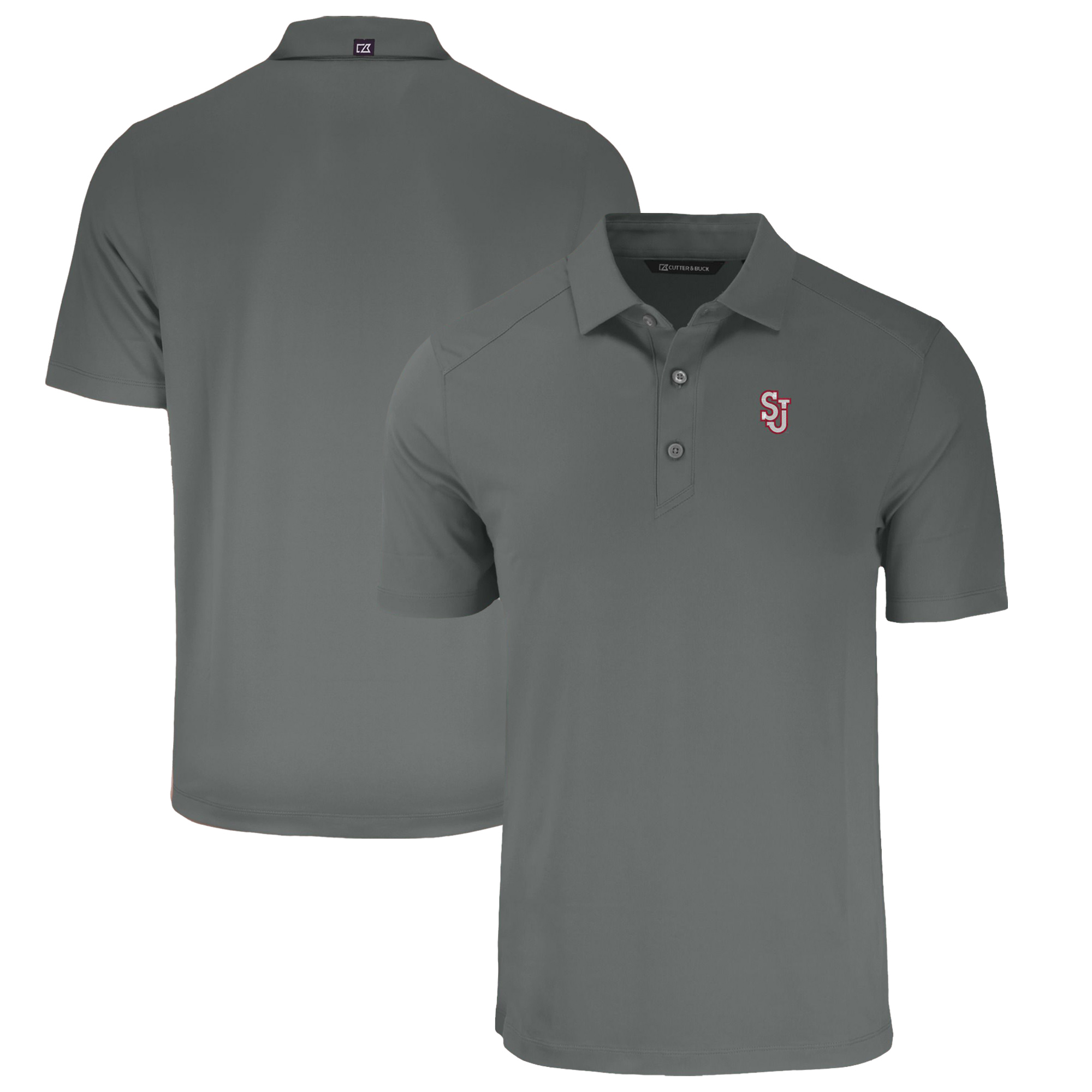 Men’s Cutter & Buck Gray St. John’s Red Storm Forge Eco Stretch Recycled Polo