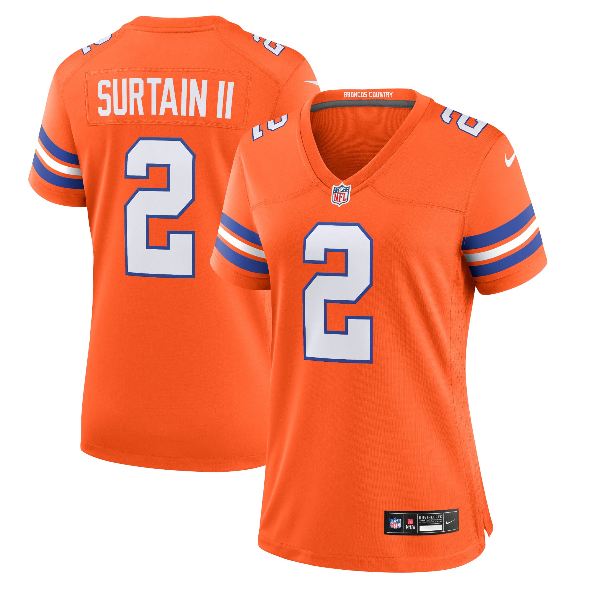 Women’s Nike Patrick Surtain II Orange Denver Broncos Mile High Collection 1977 Throwback Player Game Jersey Women’s Nike Patrick Surtain II Orange Denver Broncos Mile High Collection 1977 Throwback Player Game Jersey