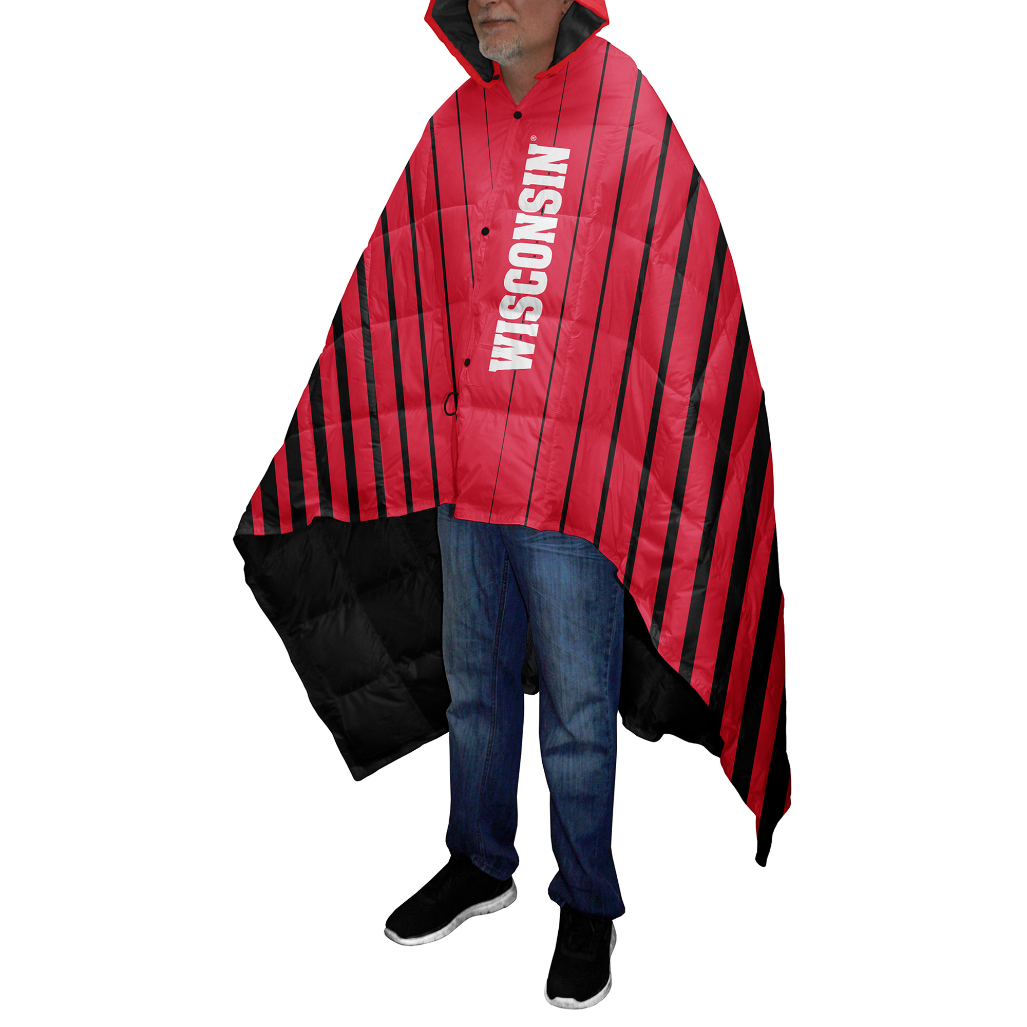 Men's Franchise Club Red Wisconsin Badgers All-Cover Full-Snap Poncho