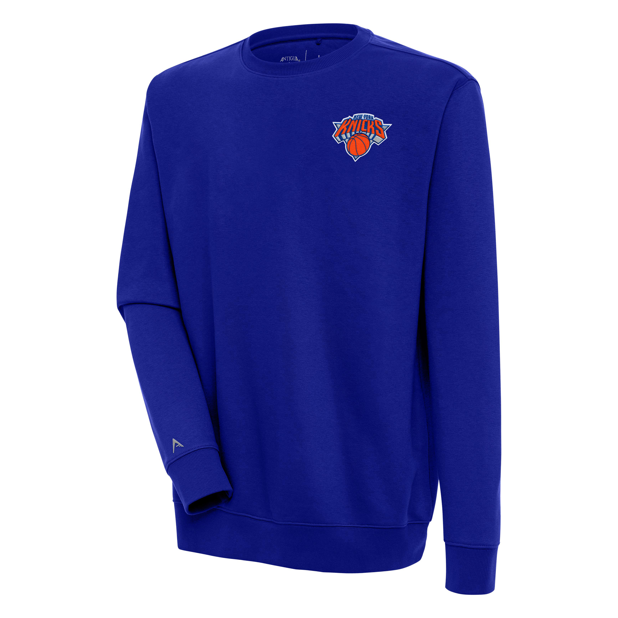 Men’s Antigua Blue New York Knicks Victory Pullover Sweatshirt Men’s Antigua Blue New York Knicks Victory Pullover Sweatshirt
