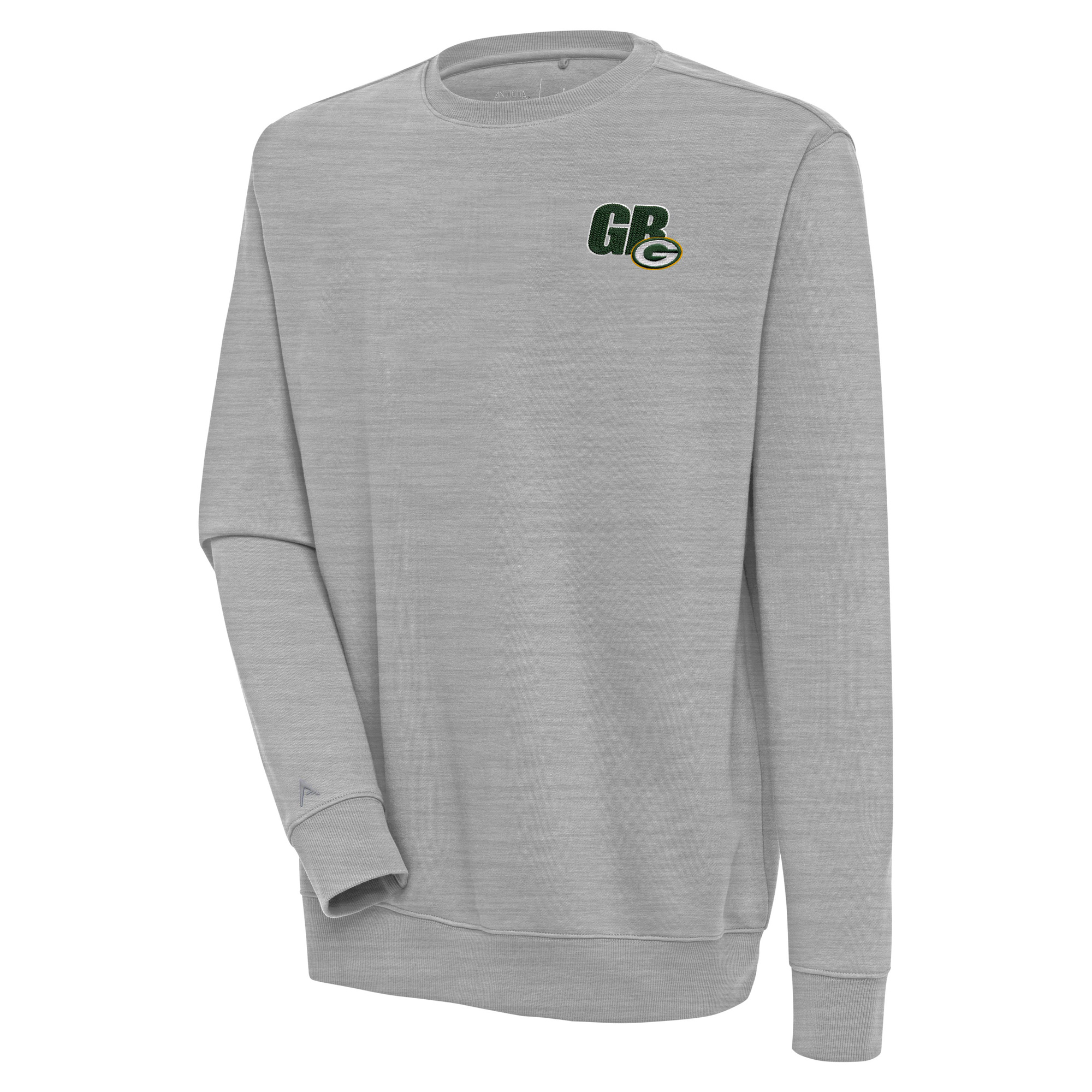 Men’s Antigua Heather Gray Green Bay Packers Victory Pullover Sweatshirt Men’s Antigua Heather Gray Green Bay Packers Victory Pullover Sweatshirt