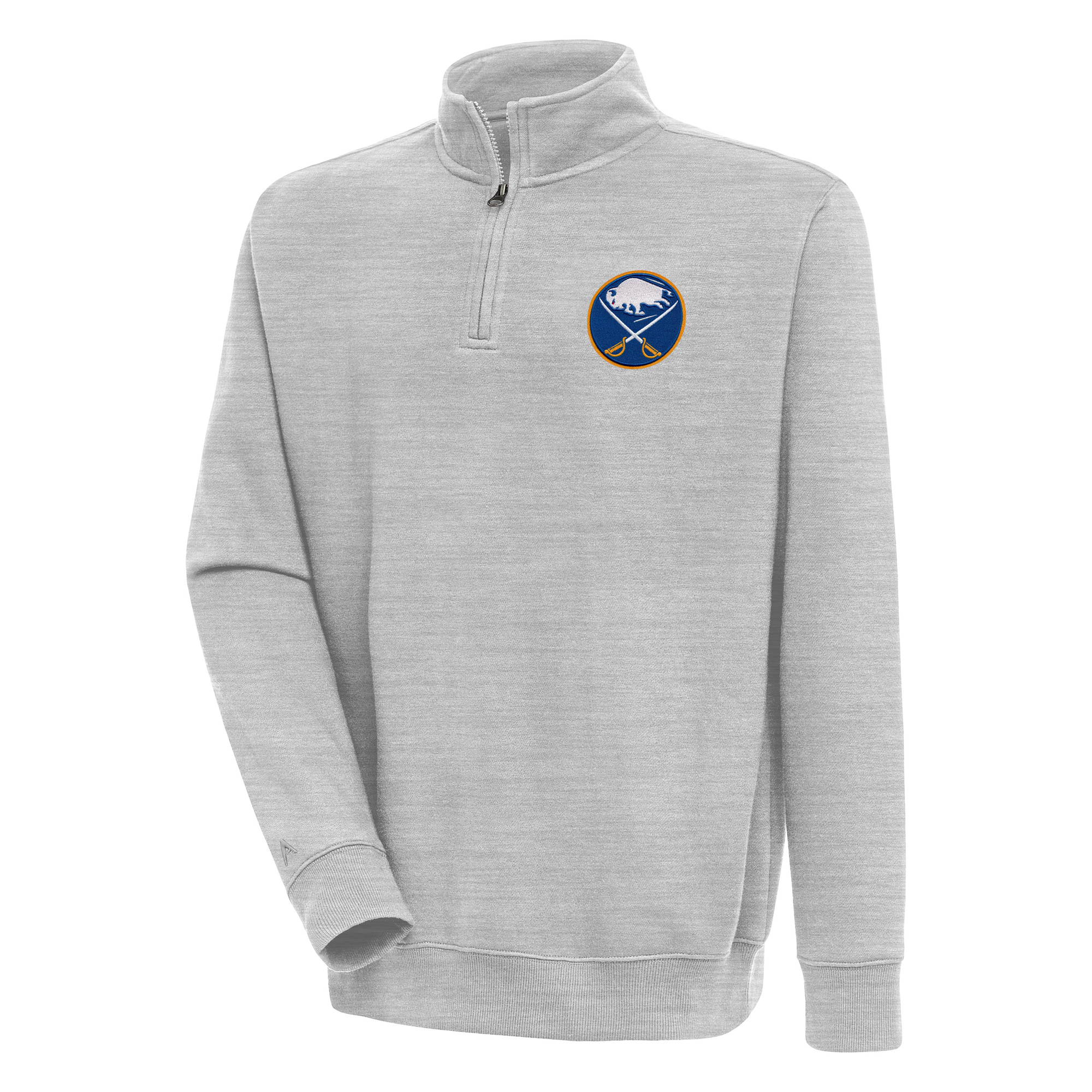 Men’s Antigua Heather Gray Buffalo Sabres Victory Quarter-Zip Pullover Top Men’s Antigua Heather Gray Buffalo Sabres Victory Quarter-Zip Pullover Top