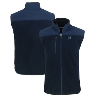 Men's Cutter & Buck  Navy Jackson State Tigers Big & Tall Cascade Eco Sherpa Fleece Full-Zip Vest