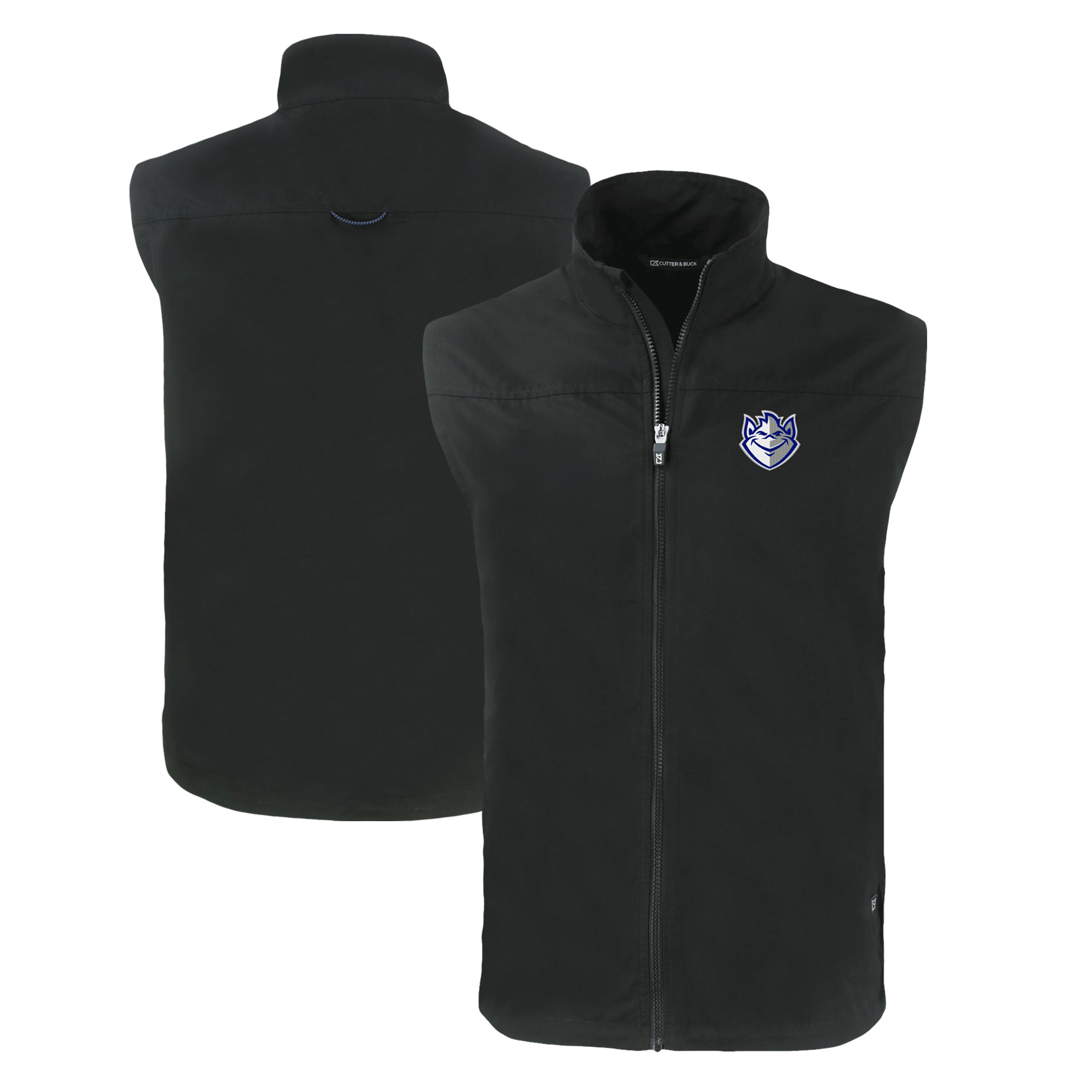 Men's Cutter & Buck  Black Saint Louis Billikens Big & Tall Charter Eco Full-Zip Vest