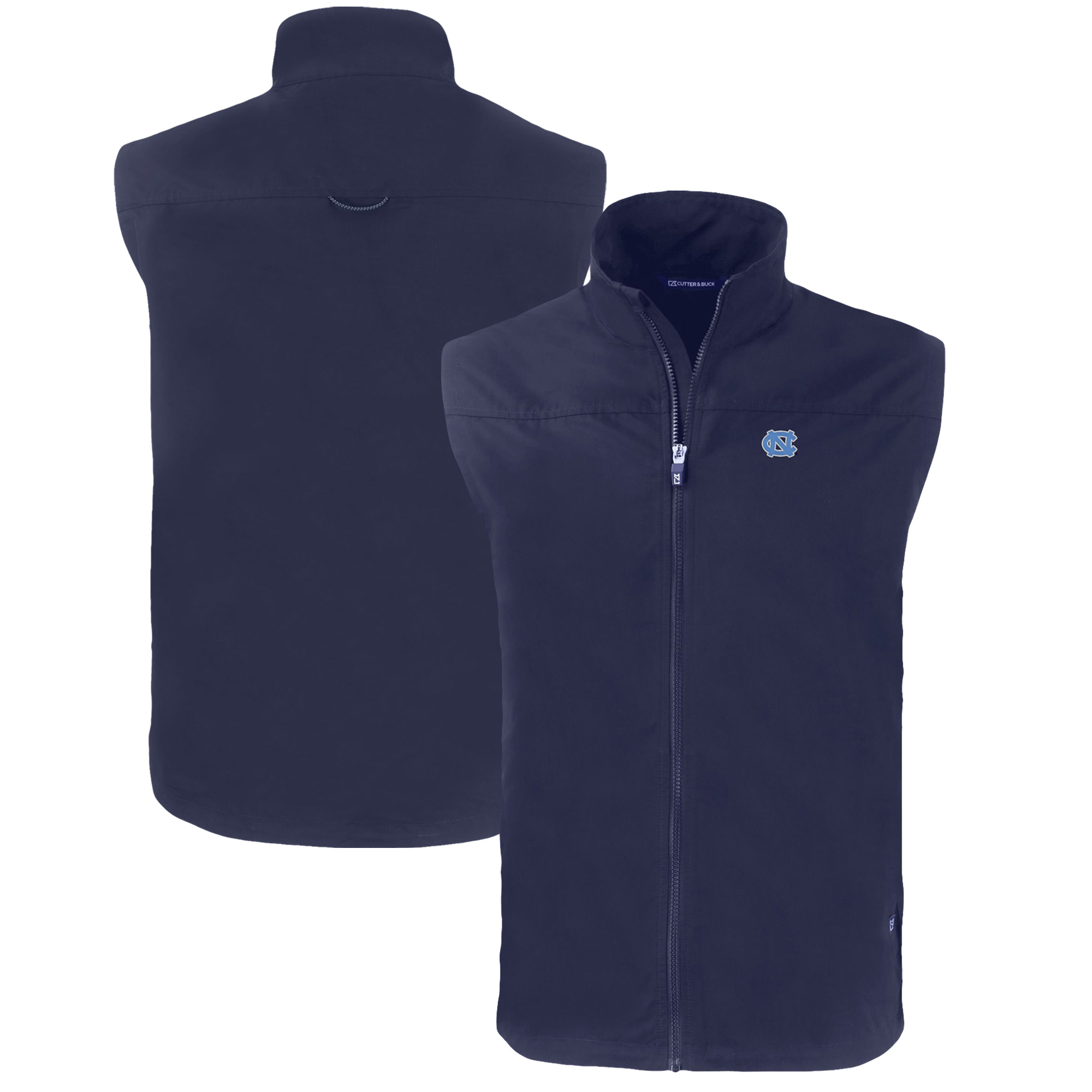 Men's Cutter & Buck  Navy North Carolina Tar Heels Big & Tall Charter Eco Full-Zip Vest