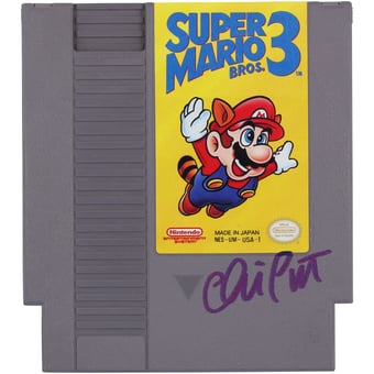 Chris Pratt Super Mario Bros. Autographed NES Game Cartridge