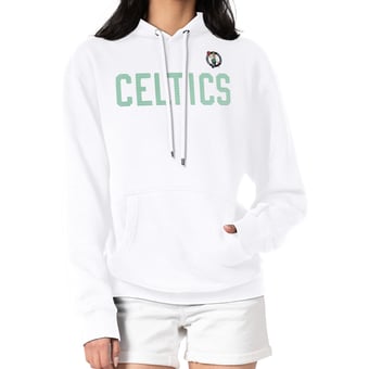 Women's G-III 4Her by Carl Banks  White Boston Celtics Dot Print Pullover Hoodie