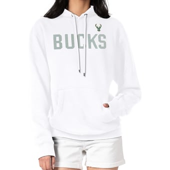Women's G-III 4Her by Carl Banks  White Milwaukee Bucks Dot Print Pullover Hoodie
