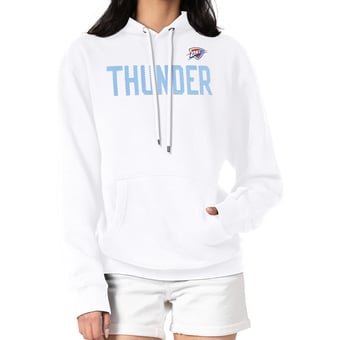 Women's G-III 4Her by Carl Banks  White Oklahoma City Thunder Dot Print Pullover Hoodie