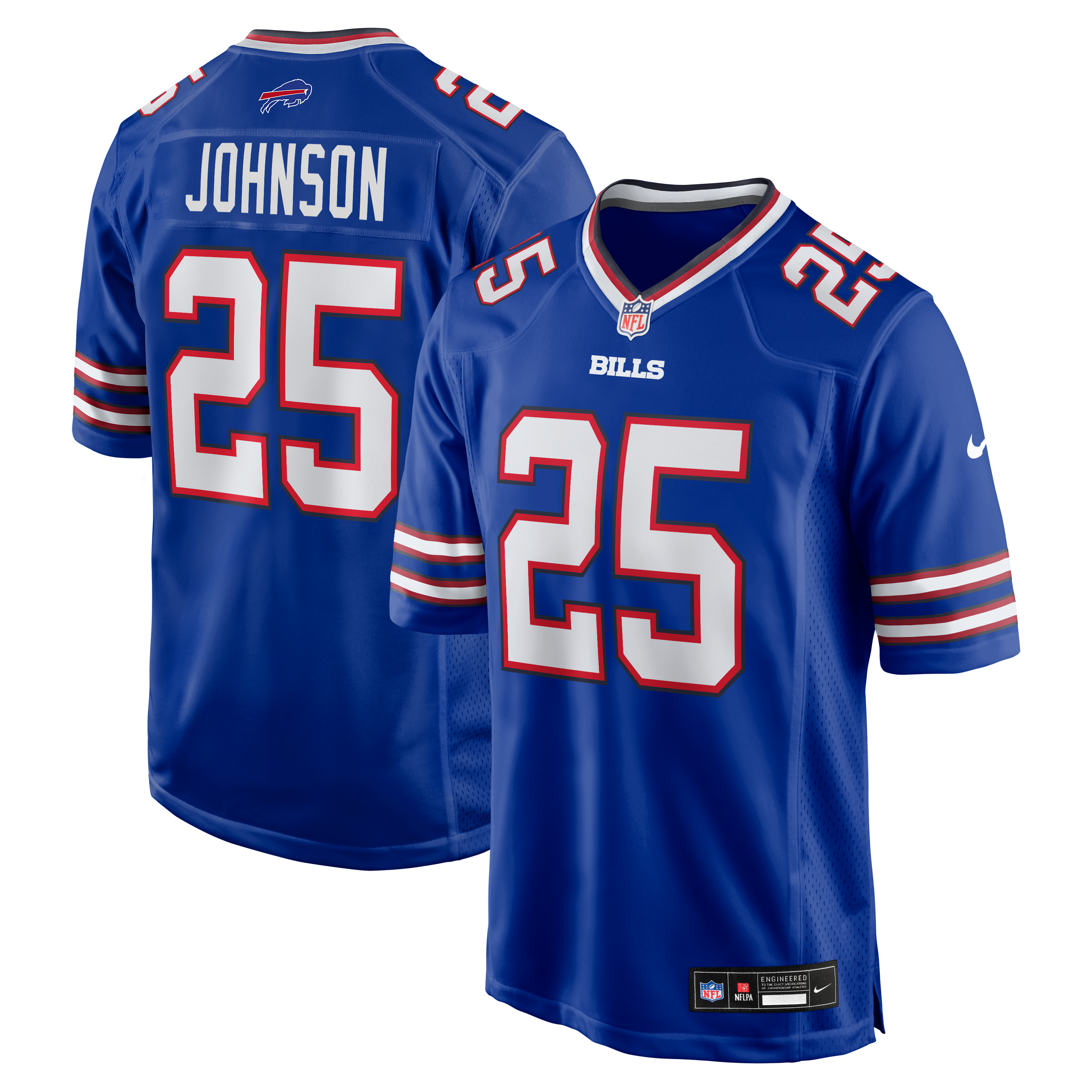 Men's Nike Ty Johnson Royal Buffalo Bills Team Game Jersey