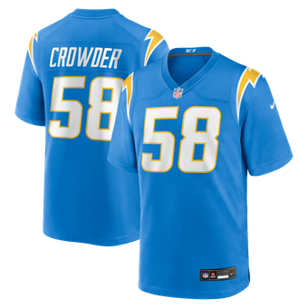 Men's Nike Tae Crowder Powder Blue Los Angeles Chargers Team Game Jersey