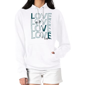 Women's G-III 4Her by Carl Banks  White Philadelphia Eagles Love Graphic Pullover Hoodie