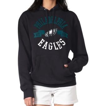 Women's G-III 4Her by Carl Banks Black Philadelphia Eagles City Graphic Team Fleece Pullover Hoodie