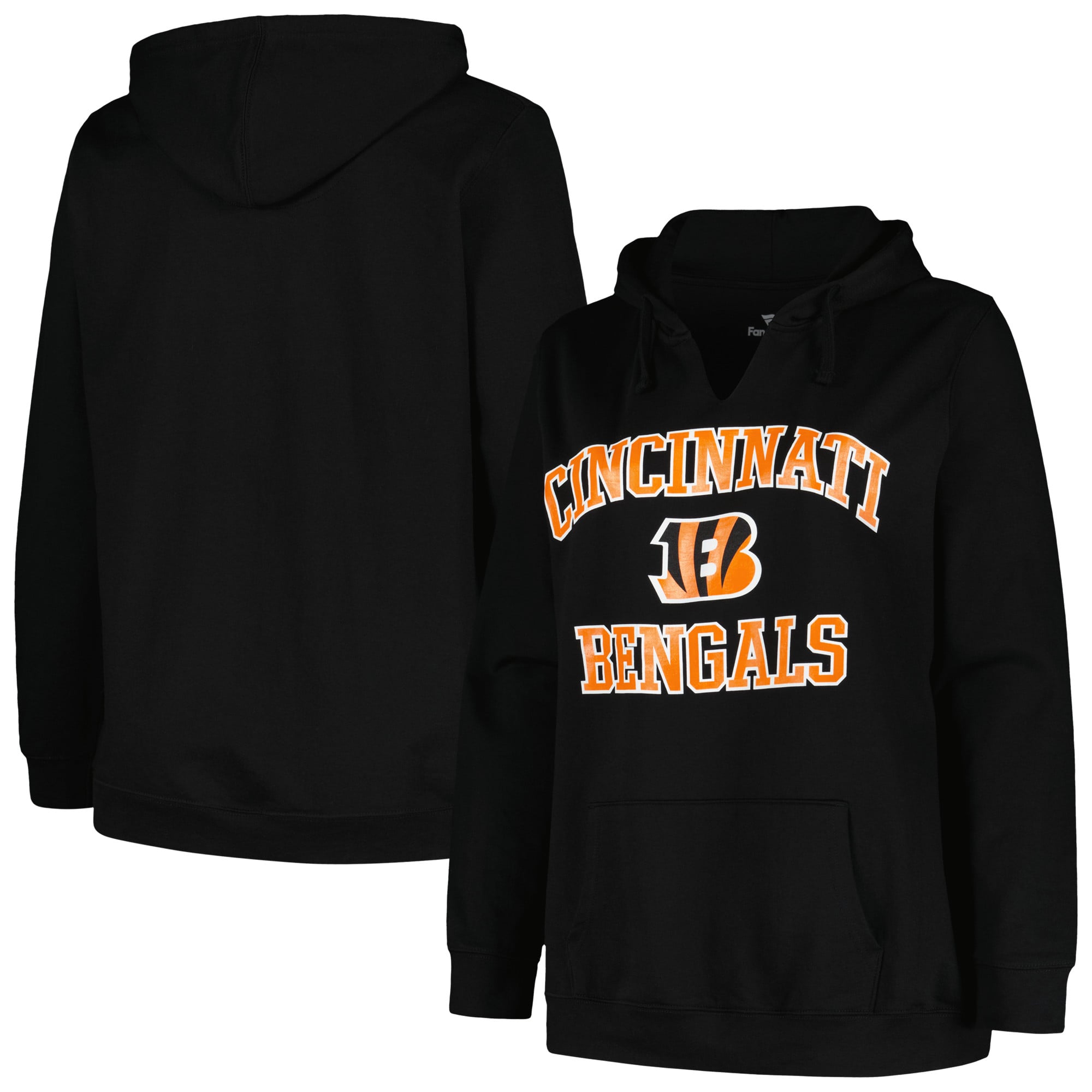 Women’s Fanatics Black Cincinnati Bengals Plus Size Heart & Soul V-Neck Hoodie Women’s Fanatics Black Cincinnati Bengals Plus Size Heart & Soul V-Neck Hoodie