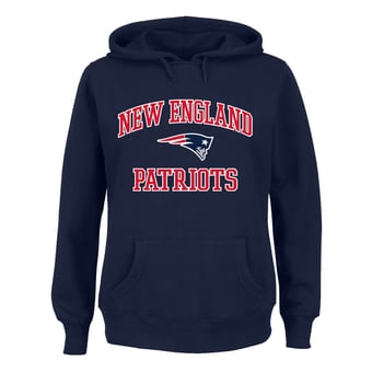 Women's Fanatics Navy New England Patriots Plus Size Heart & Soul Hoodie