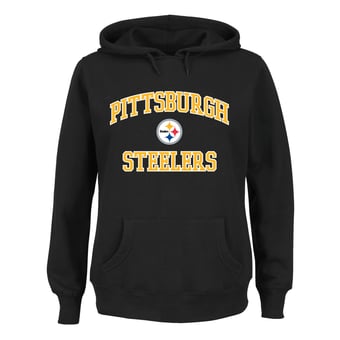 Women's Fanatics Black Pittsburgh Steelers Plus Size Heart & Soul Hoodie